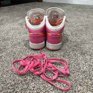 Pink and Orange Retro Nike Mid Dunks